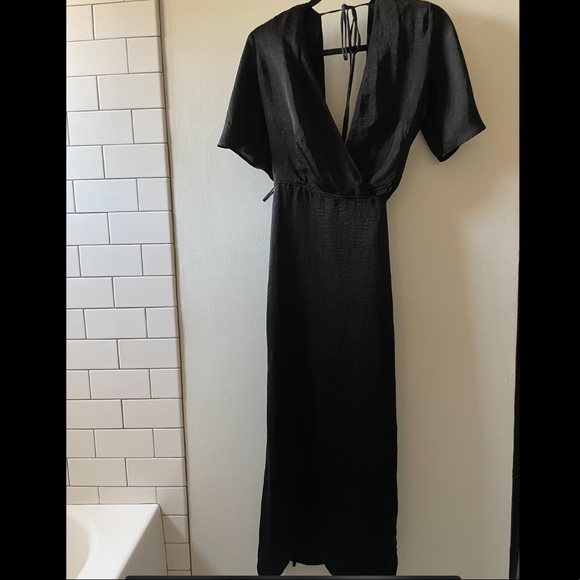 Whimsy + Row Lola Wrap Dress - Black - Picture 4 of 6